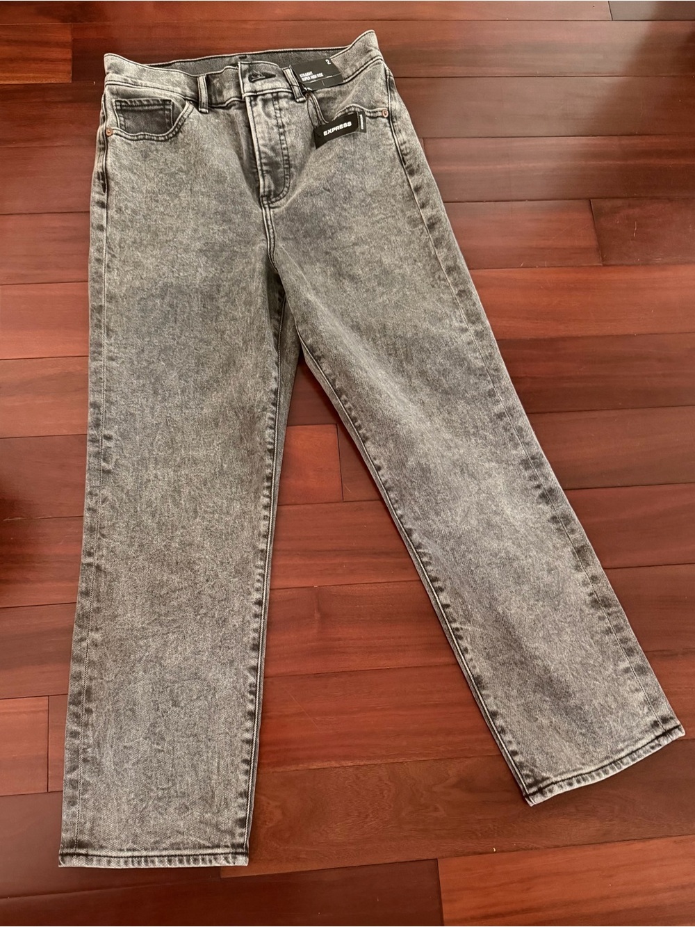Straight super high rise jean